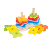 Hape Double Rainbow Stacking & Building Wooden Toy - 19pcs - Colorland Toys