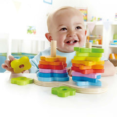 Hape Double Rainbow Stacking & Building Wooden Toy - 19pcs - Colorland Toys