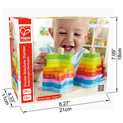 Hape Double Rainbow Stacking & Building Wooden Toy - 19pcs - Colorland Toys