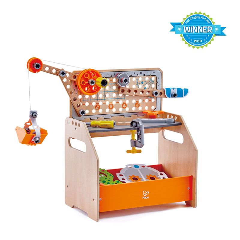 Hape Junior Inventor Discovery Scientific Wooden Workbench 58pc - Colorland Toys