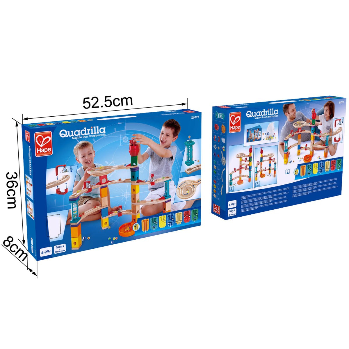 Hape Quadrilla Castle Escape Marble Run Set 52pcs + 50marbles - Colorland Toys