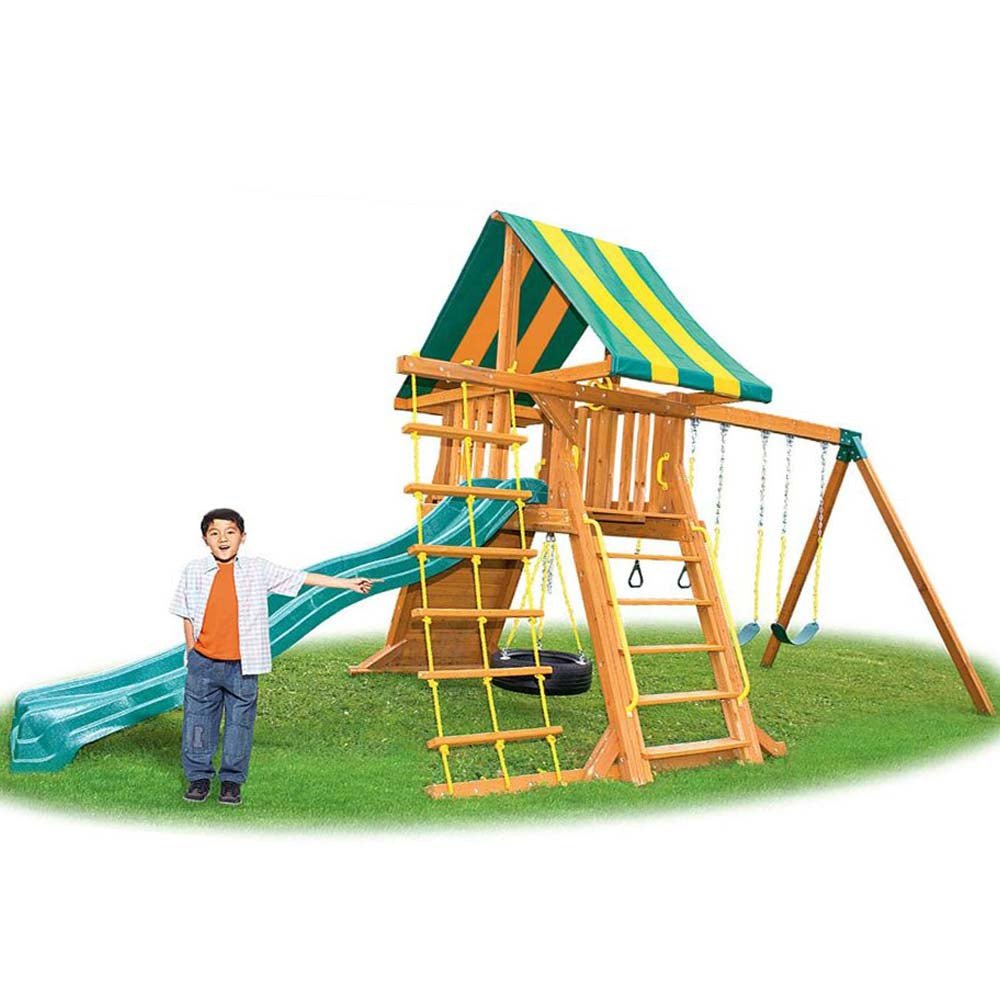 Eastern Jungle Gym Supremescape Swing Set With Slide & Tent EJGSS - Colorland Toys