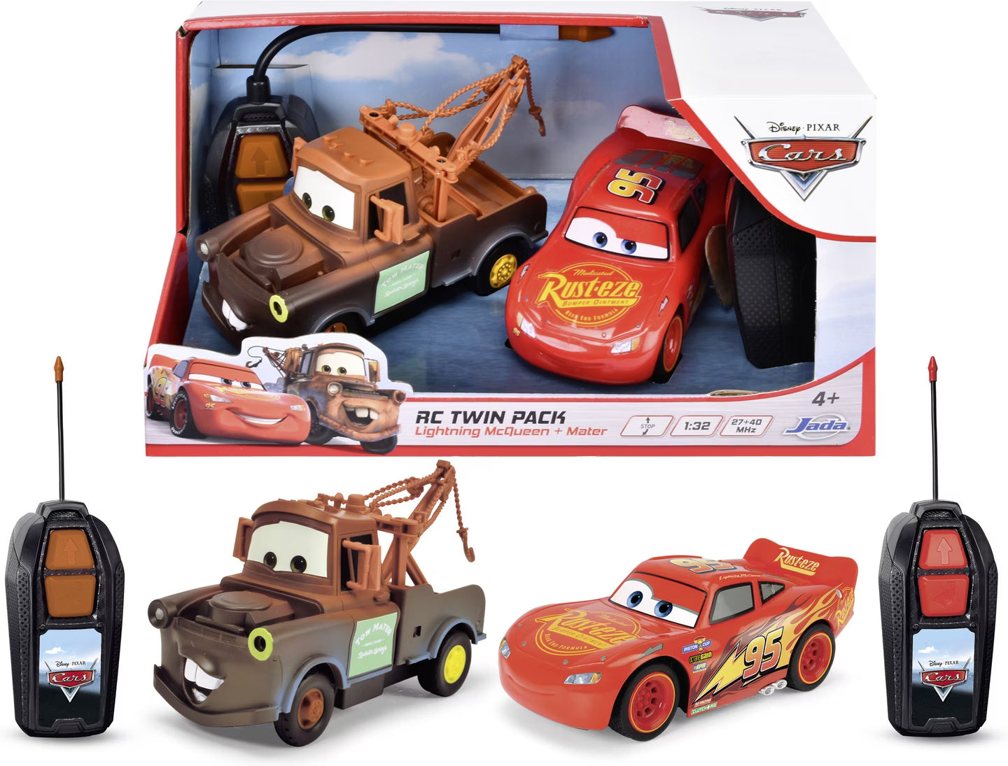 Jada RC Cars LMQ + Mater Twin Pack 1:32 203084037 - Colorland Toys