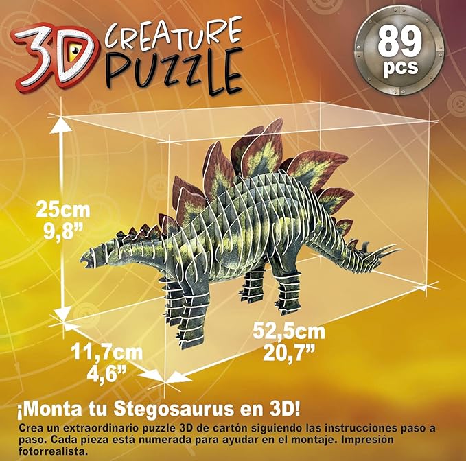 Educa Stegosaurus 3D Creature Puzzle 19184 - Colorland Toys