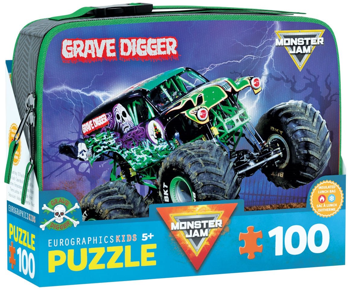 Eurographics Puzzle 100 - Pcs In Lunch Bag - Monster Jam Grave Digger 9100 - 5938 - Colorland Toys