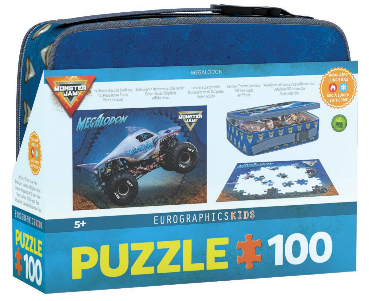 Eurographics Puzzle 100 - Pcs In Lunch Bag - Monster Jam Megalodon 9100 - 5939 - Colorland Toys