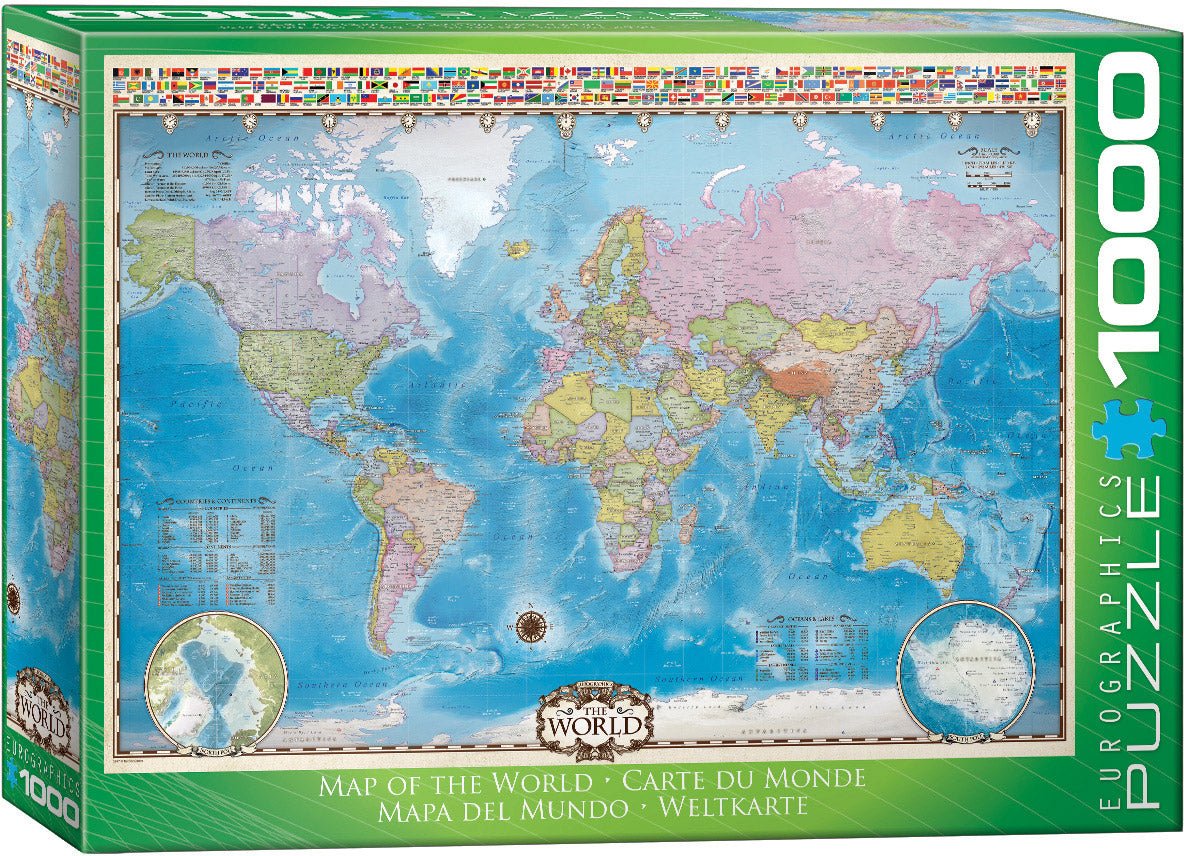 Eurographics Puzzle 1000 - Pcs Map Of The World 6000 - 0557 - Colorland Toys
