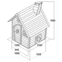 EXIT Fantasia 100 Wooden Playhouse (1.08 x 1.28 x 1.71 m, Natural) - Colorland Toys