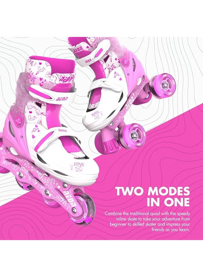 Yvolution Neon Combo Skates Size 12-2 Pink NT09P4 - Colorland Toys