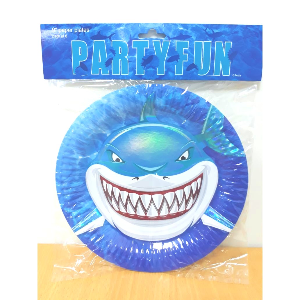 Shark Party Paper Plates 9 Inch - Colorland Toys