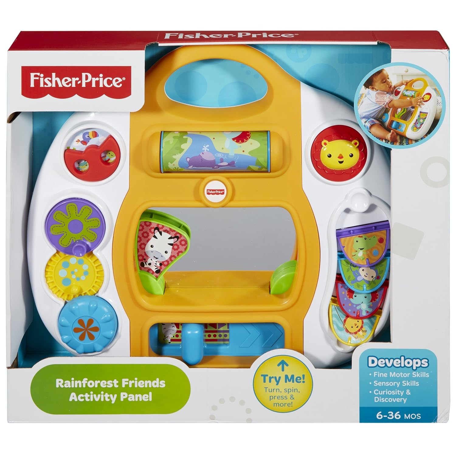 Fisher Price Rainforest Friends Activity Baby Discovery Panel DMJ39 - Colorland Toys