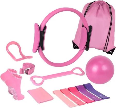 Fitness Set Pilates Ring/Yoga Ball/Resistance Band 8291 - Colorland Toys