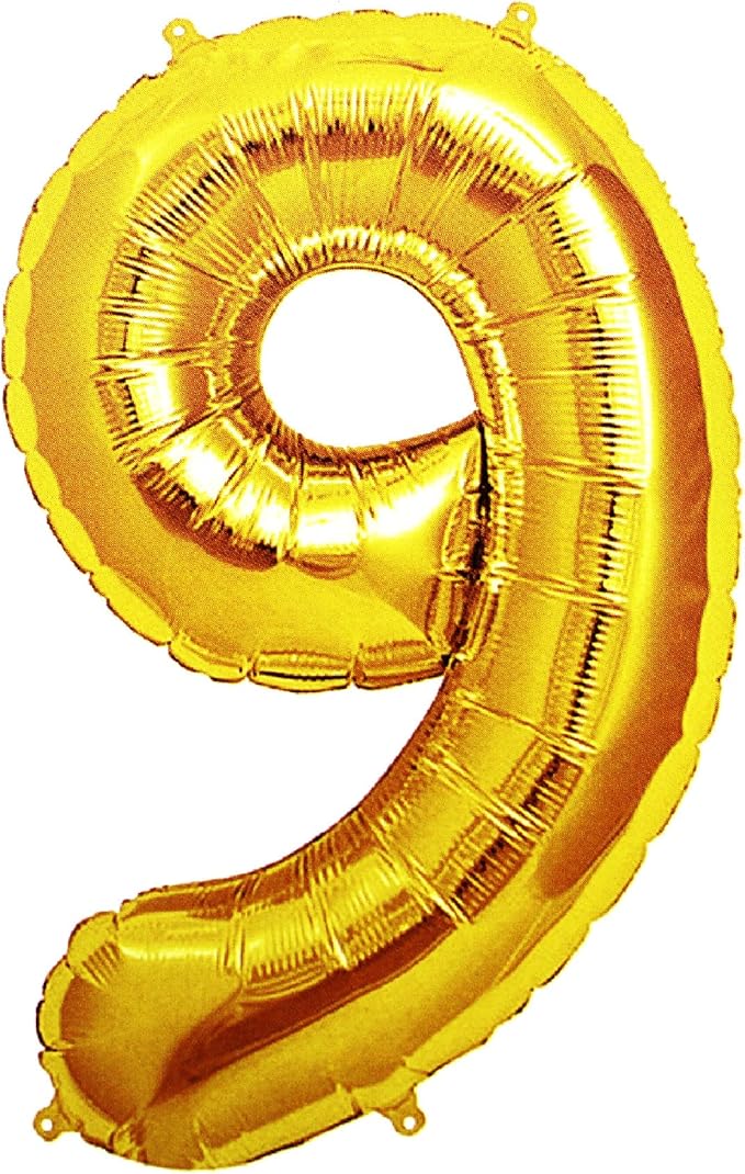 Foil Number Balloon 32 - Inch No.9 Golden Color 0866009 - Colorland Toys