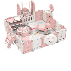 Folding Baby Fence Playground Pink PH016 - Colorland Toys