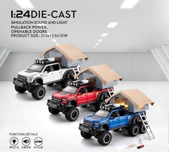 Ford Raptor Pullback Diecast Camping Car 1:24 Scale CZ65 - Colorland Toys