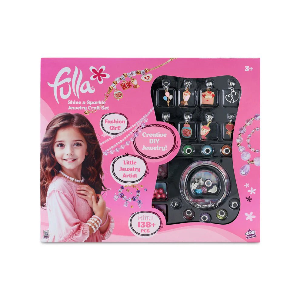 Fulla Shine & Sparkle Jewelry 5 - in - 1 DIY Craft Set for Girls – 138+ Pieces, Ages 3+ - Colorland Toys