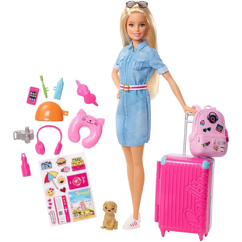 Barbie Travel Doll & Accessories FWV25 - Colorland Toys