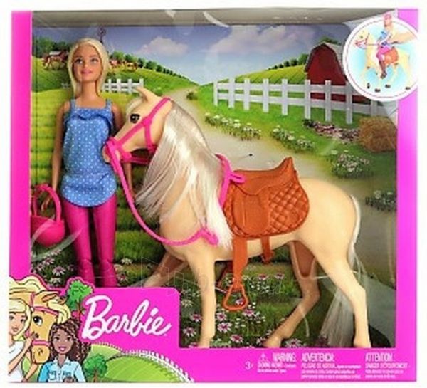 Barbie Doll & Horse Playset Blonde Hair FXH13 - Colorland Toys