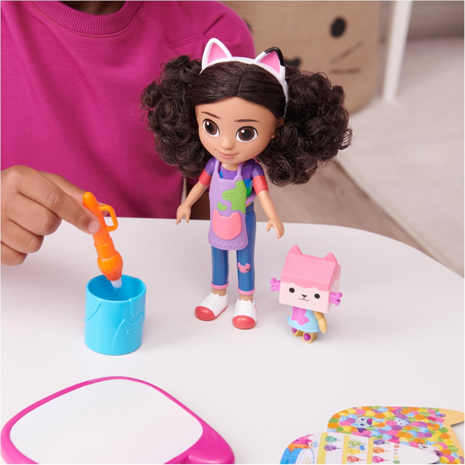 Gabby’s Dollhouse Deluxe Craft Doll Set – 8" Gabby Doll, Baby Box Cat, Magic Water Pad & Water Brush | Creative Art Playset for Kids Ages 3+ - Colorland Toys