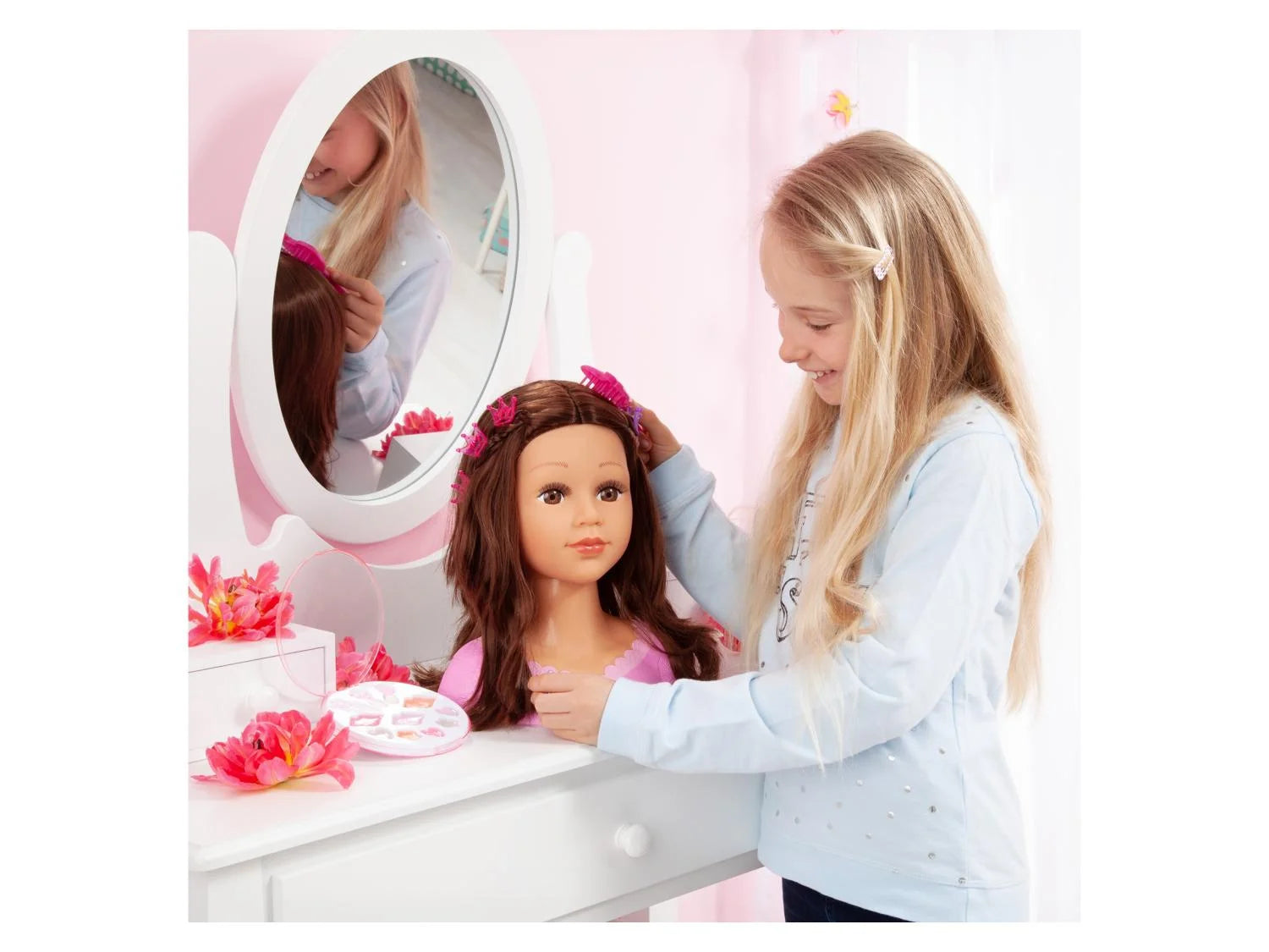 Bayer Top Model Styling Head Brown Hair And Eyes 90088AK - Colorland Toys