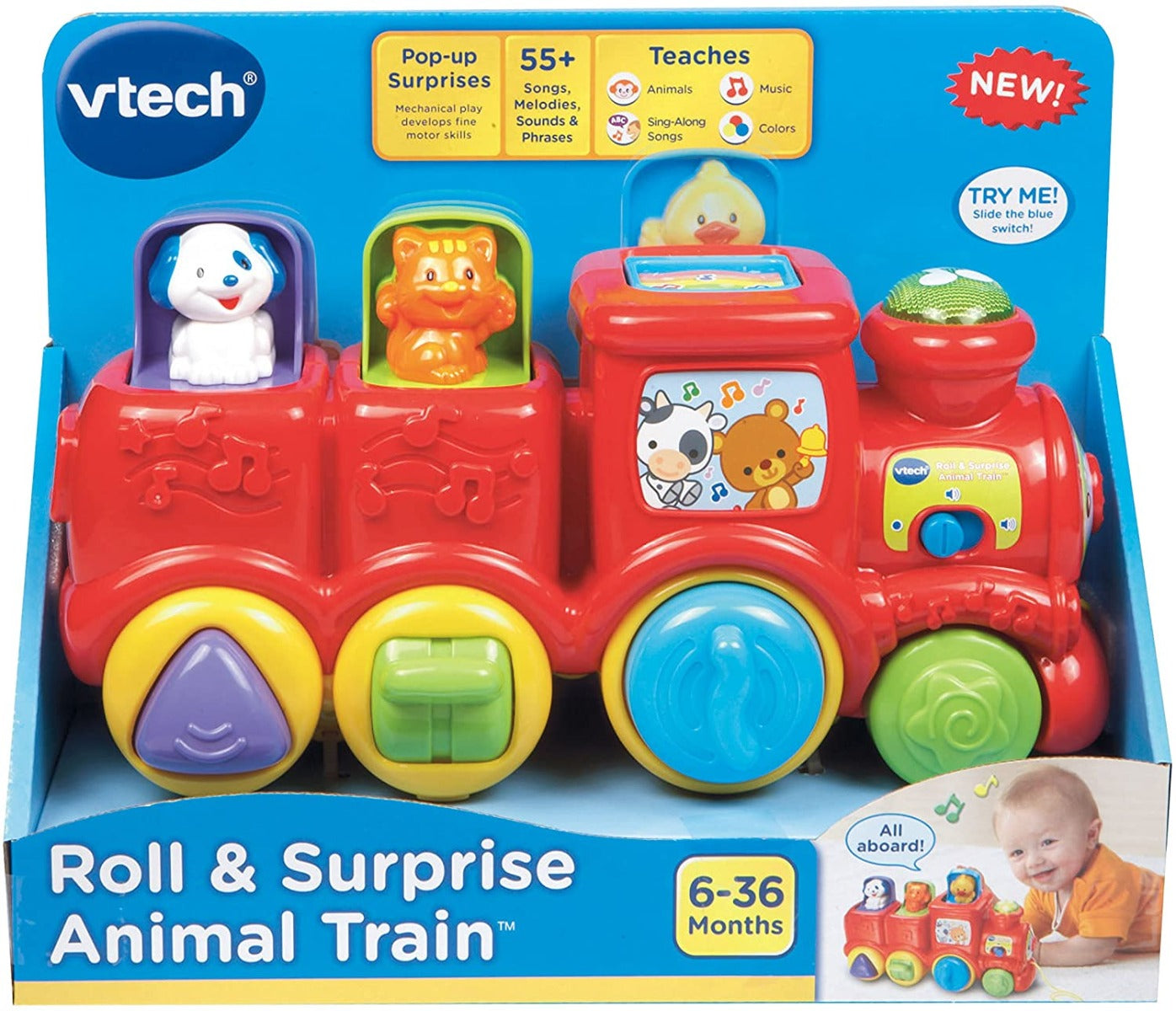 VTech Roll & Surprise Animal Train 80-151100 - Colorland Toys