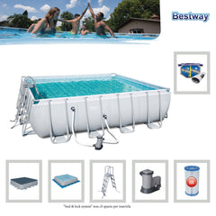 Bestway Power Steel Square Pool Set - 4.88m X 4.88m X 1.22m - Colorland Toys