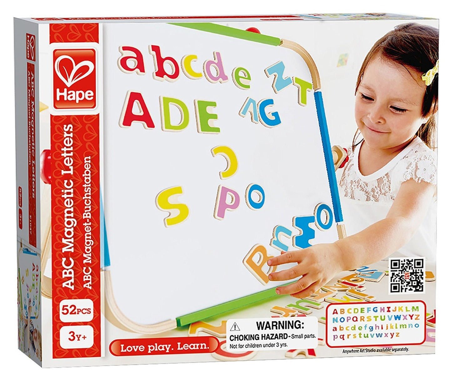 Hape ABC Wooden Magnetic Letters w/ Cloth Bag 52pcs - Colorland Toys