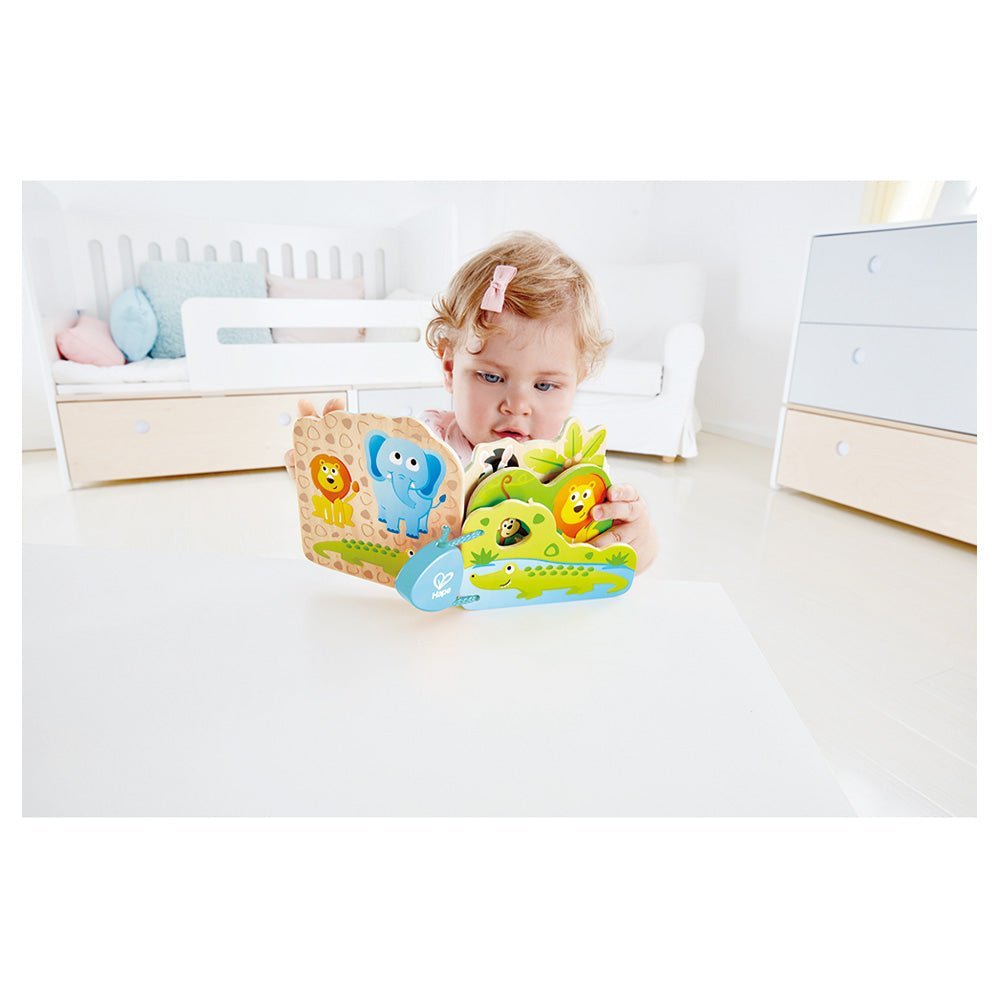 Hape Baby's Wild Animal - Themed Educational Wooden Book - Colorland Toys
