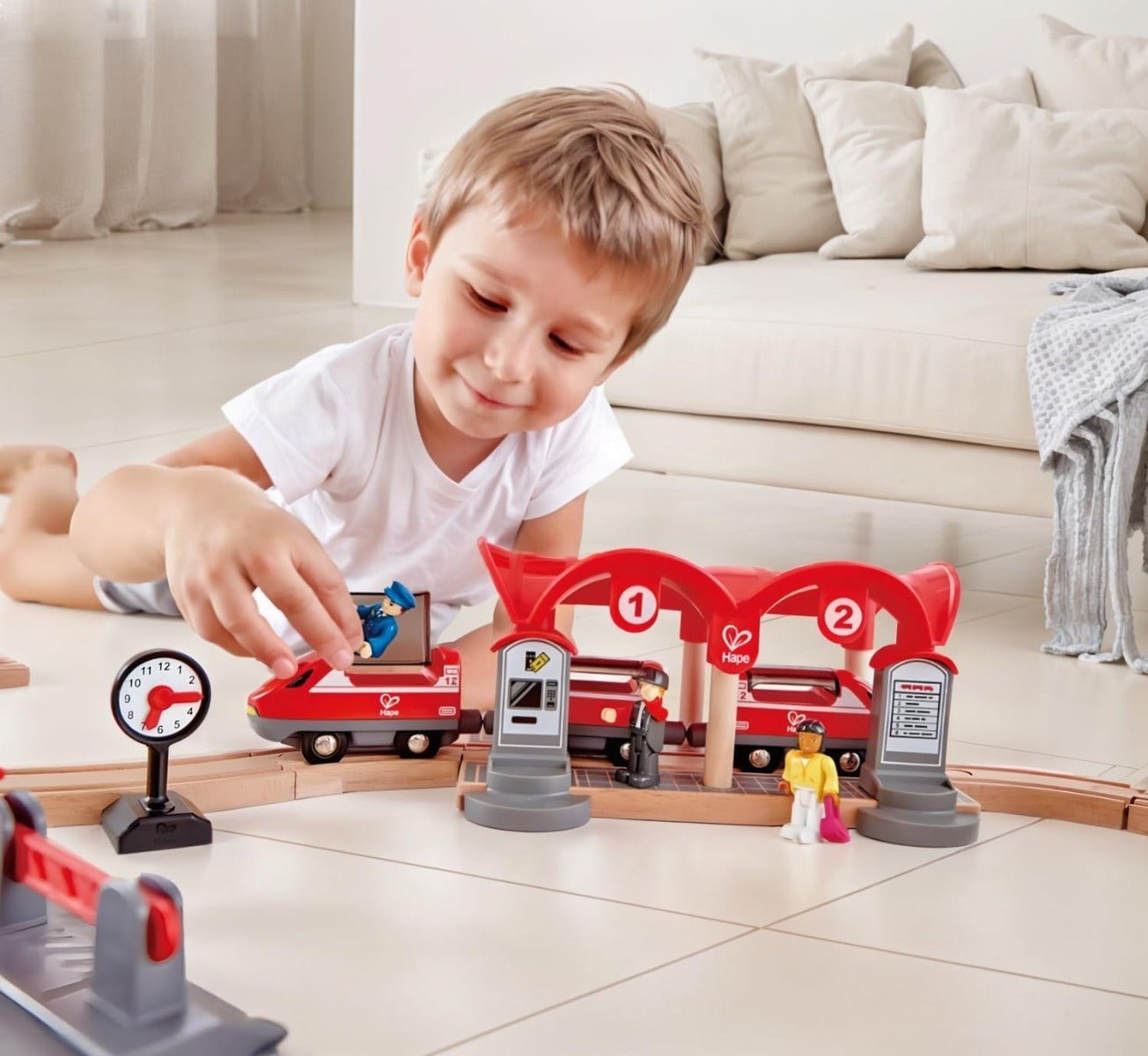 Hape Busy City Rail Set E3730 - Colorland Toys