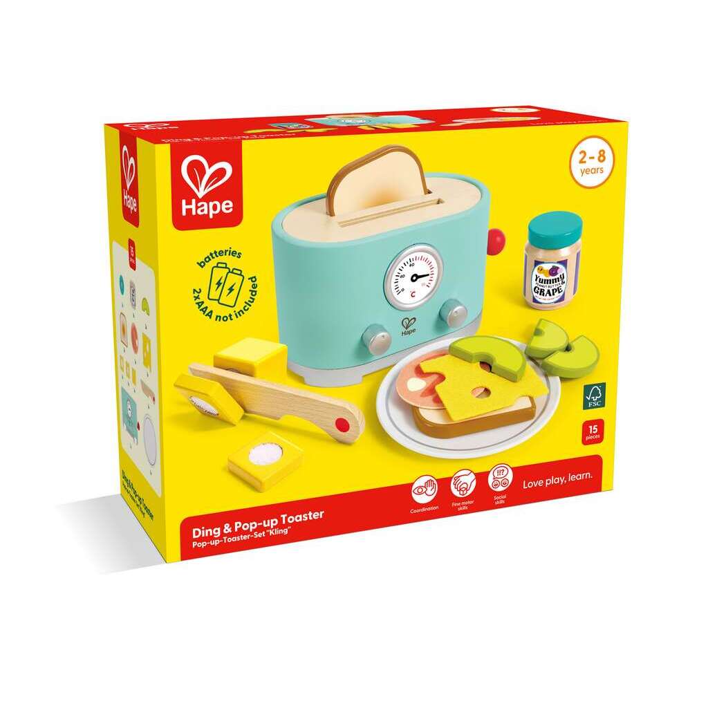 Hape Ding & Pop-up Toaster Playset for Kids - Colorland Toys