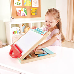 Hape - Foldable Double - side Tabletop Store & Go Easel - Colorland Toys