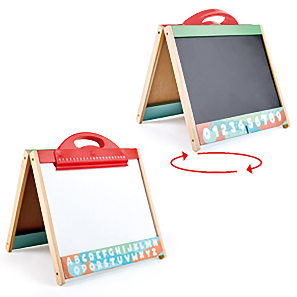 Hape - Foldable Double - side Tabletop Store & Go Easel - Colorland Toys