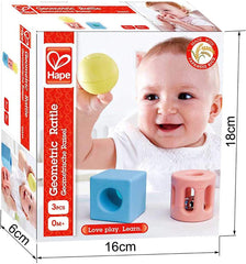 Hape Geometric Rattle Rice - Based Infant Toy - Colorland Toys