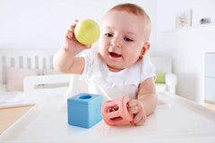 Hape Geometric Rattle Rice - Based Infant Toy - Colorland Toys