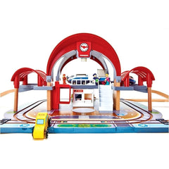 Hape Grand City Station Wooden Railway Set - Colorland Toys