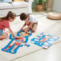 Hape Human Body Jigsaw Puzzle 60pcs w/ 10 pcs Wooden Body Parts - Colorland Toys