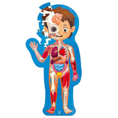 Hape Human Body Jigsaw Puzzle 60pcs w/ 10 pcs Wooden Body Parts - Colorland Toys