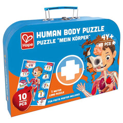 Hape Human Body Jigsaw Puzzle 60pcs w/ 10 pcs Wooden Body Parts - Colorland Toys