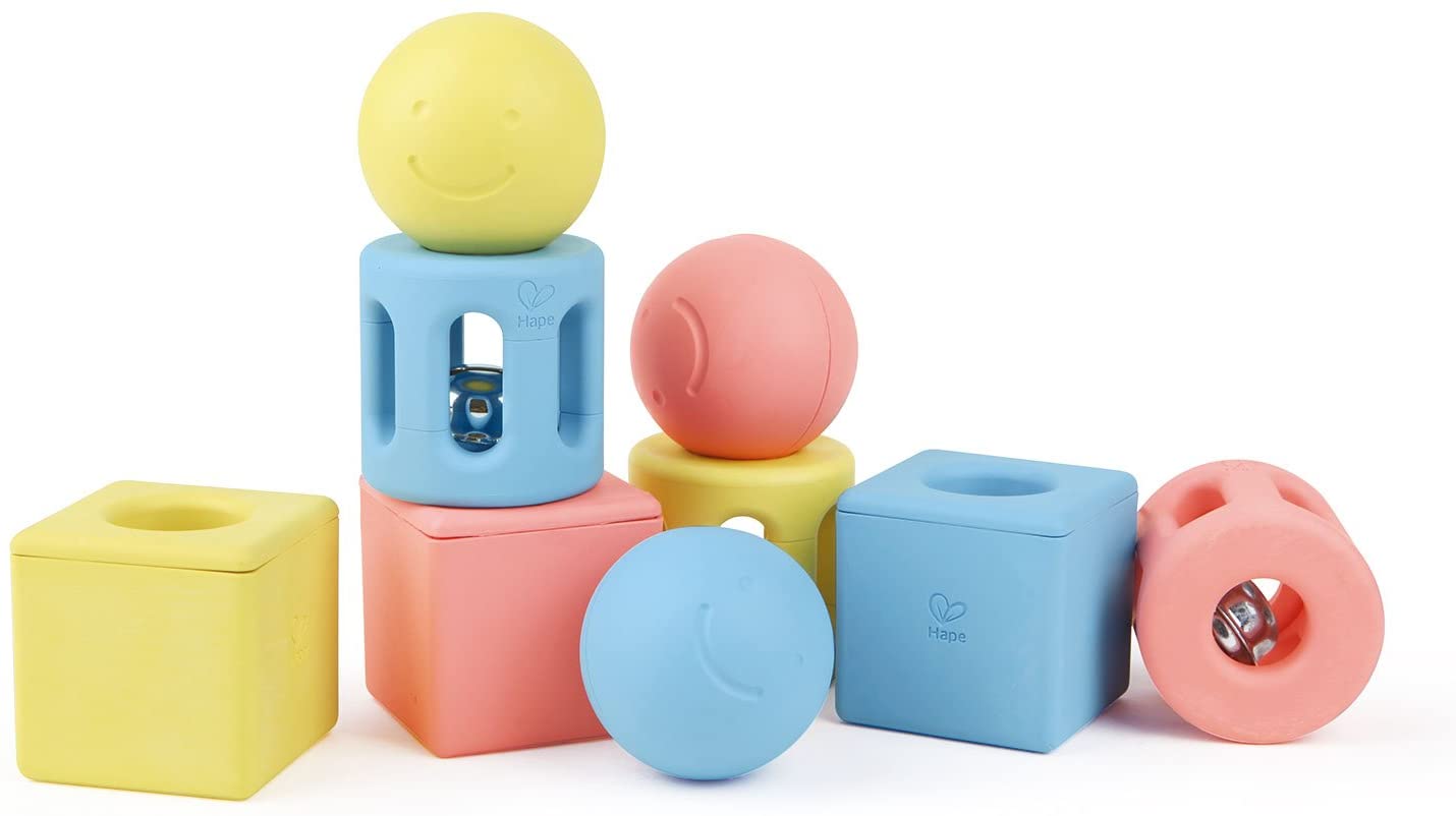 Hape Infant Geometric Rattle Trio - 9pc - Colorland Toys