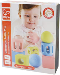 Hape Infant Geometric Rattle Trio - 9pc - Colorland Toys