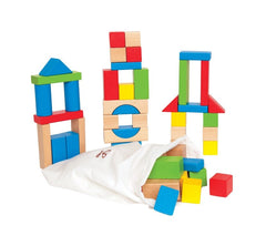 Hape Maple Wooden Blocks Building Set with Bag - 50pcs - Colorland Toys