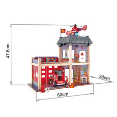 Hape Multi - Level City Fire Station & Fire Engine Toy - Colorland Toys