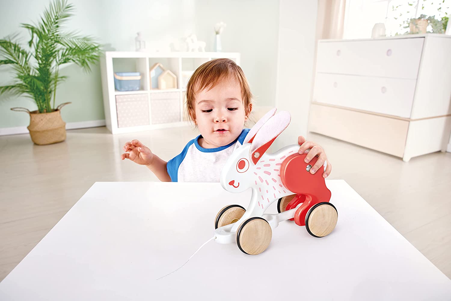 Hape Push and Pull Bunny Wooden Pull Along Toy - Colorland Toys