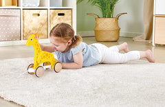 Hape Push and Pull Giraffe Wooden Pull Along Toy - Colorland Toys