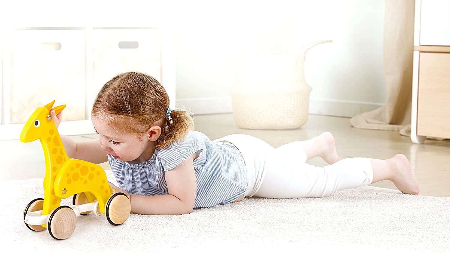 Hape Push and Pull Giraffe Wooden Pull Along Toy - Colorland Toys