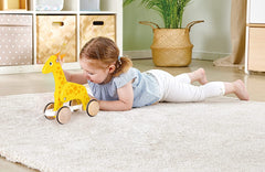 Hape Push and Pull Giraffe Wooden Pull Along Toy - Colorland Toys