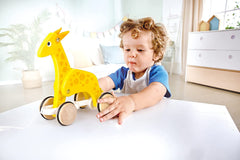 Hape Push and Pull Giraffe Wooden Pull Along Toy - Colorland Toys