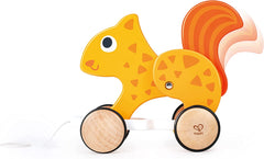 Hape Push and Pull Squirrel Wooden Pull Along Toy - Colorland Toys