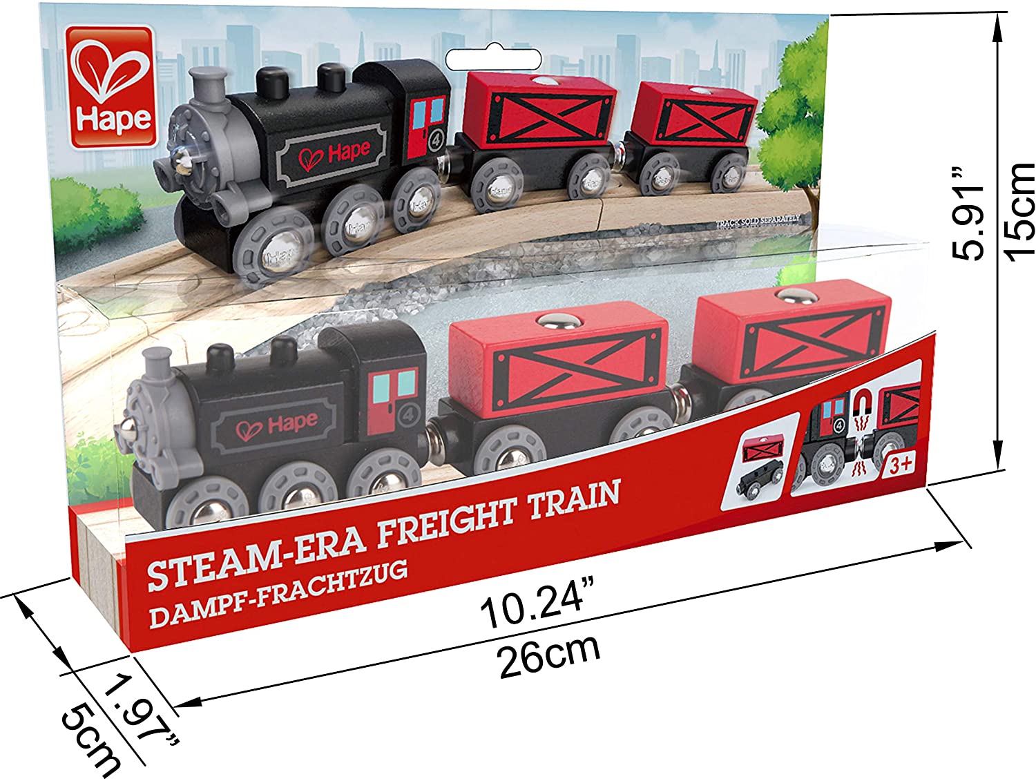 Hape Railway Steam - Era Freight Trainset - Colorland Toys