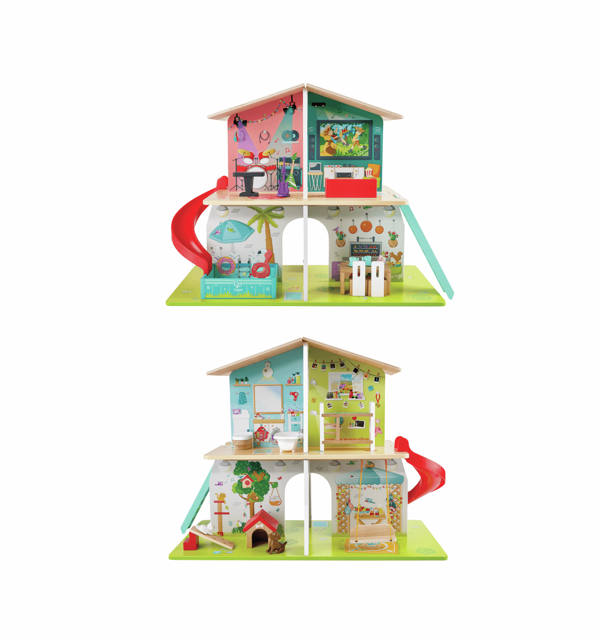 Hape Rock & Slide Musical Dollhouse E3411 - Colorland Toys